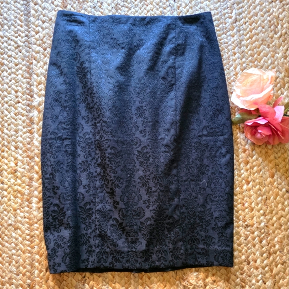 Sold! Mossimo | Black Damask Pencil Skirt 8